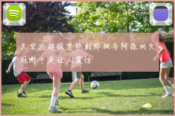 天空发起投票热刺降级与阿森纳失冠哪个更让人震惊